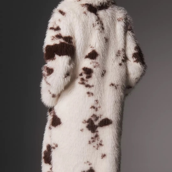 NVLT Faux Fur Cow Print Coat - Picture 4 of 7